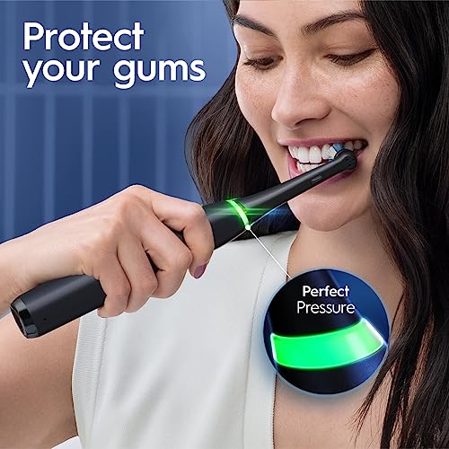 Black Rechargeable Electric Toothbrush with 5 Cleaning Settings, 2 Replacement Heads, and Travel Case Q6858