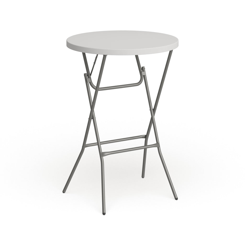 32-Inch Round Granite White Plastic Bar Height Folding Table Y5266