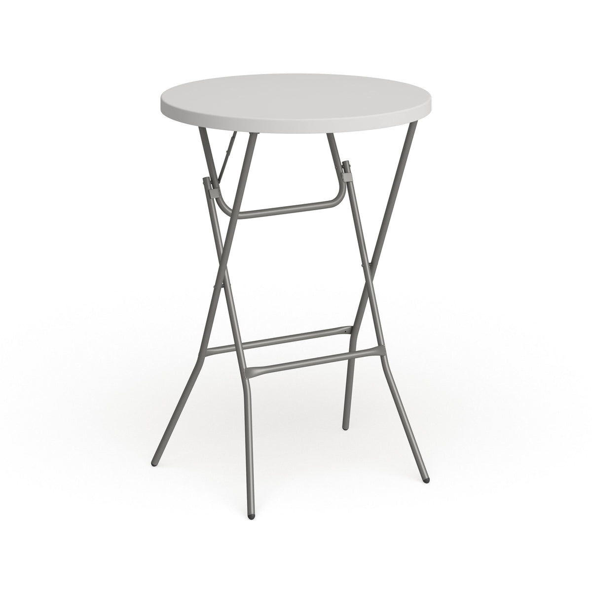 32-Inch Round Granite White Plastic Bar Height Folding Table Y5266