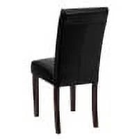 Black Faux Leather Panel Back Parson's Chair E367580