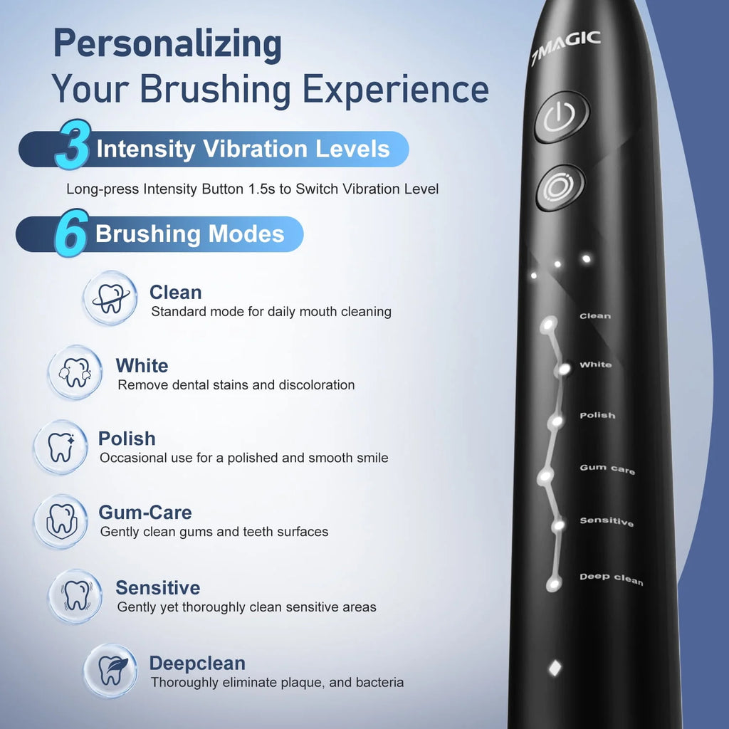 Electric Toothbrush with 6 Modes and Travel Case A824