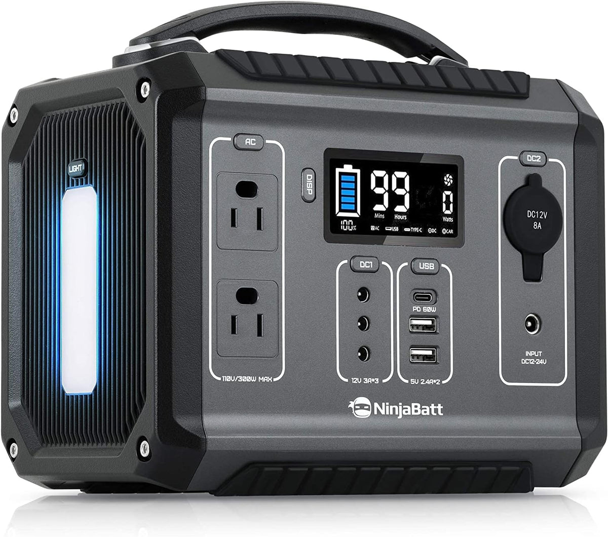 300W Portable Power Station with Pure Sine Wave AC Outlets Q5336