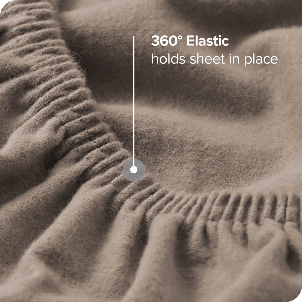 Twin Taupe Flannel Fitted Sheet D238