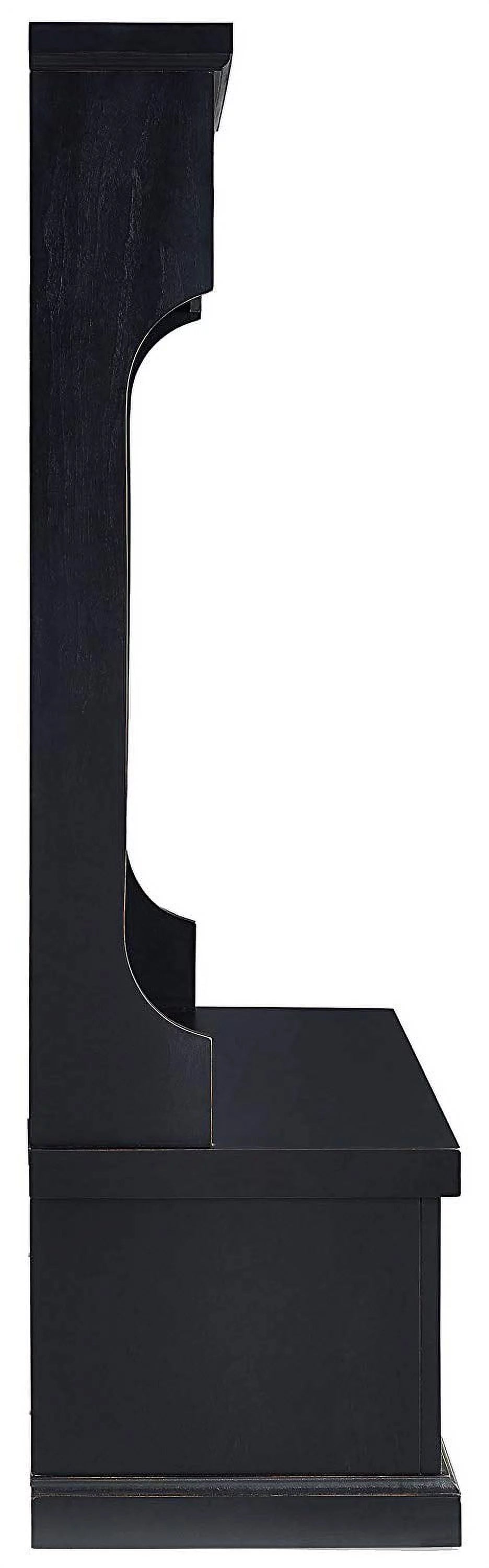Distressed Black Wood Hall Tree H371