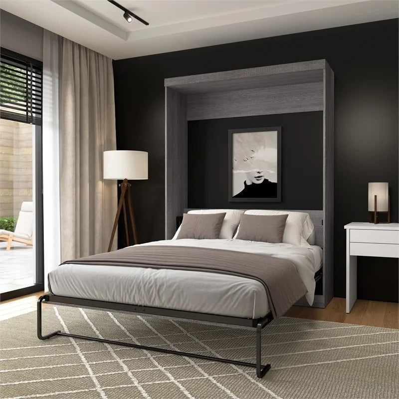 Queen Wall Bed in Bark Gray L844790
