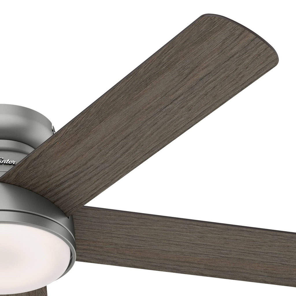 54 in. Matte Silver WiFi Ceiling Fan with LED Light and Remote P161