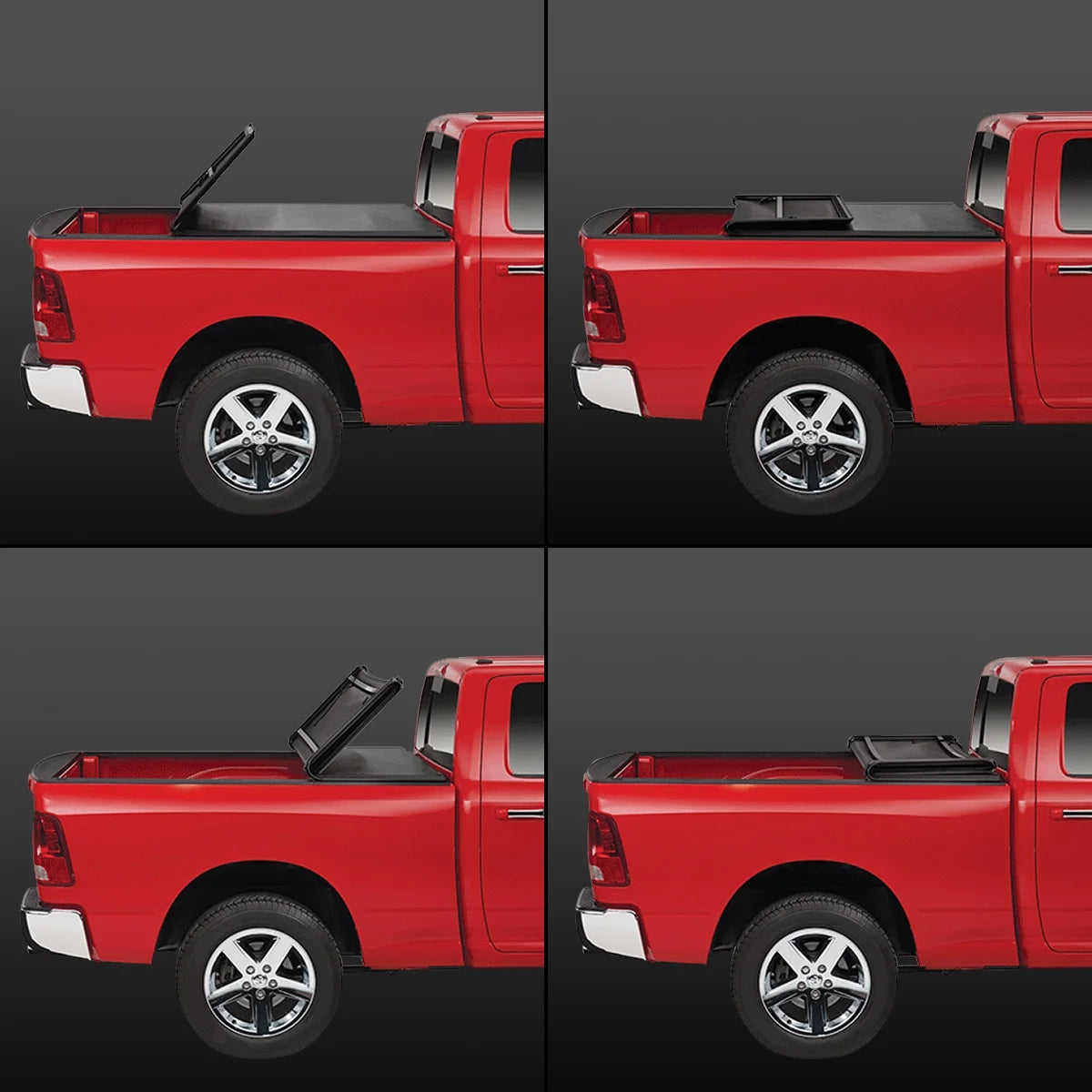 Adjustable Tri-Fold Soft Top Tonneau Cover D19386