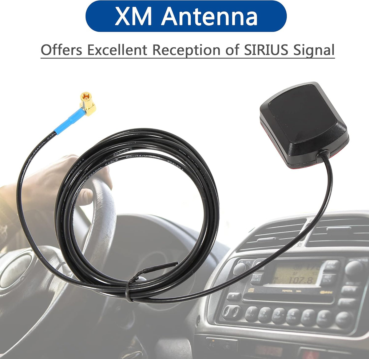 8 Ft Magnetic Satellite Radio Antenna T652