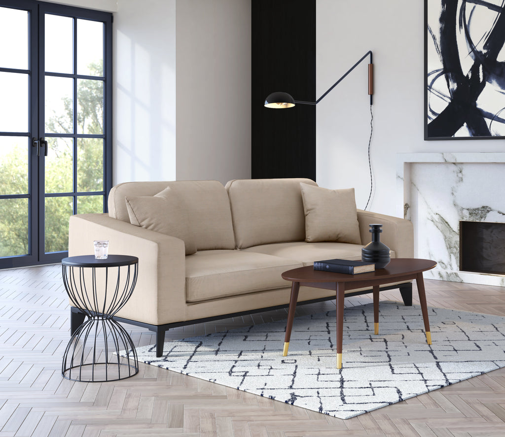 Black Metal Top Hourglass End Table Z636
