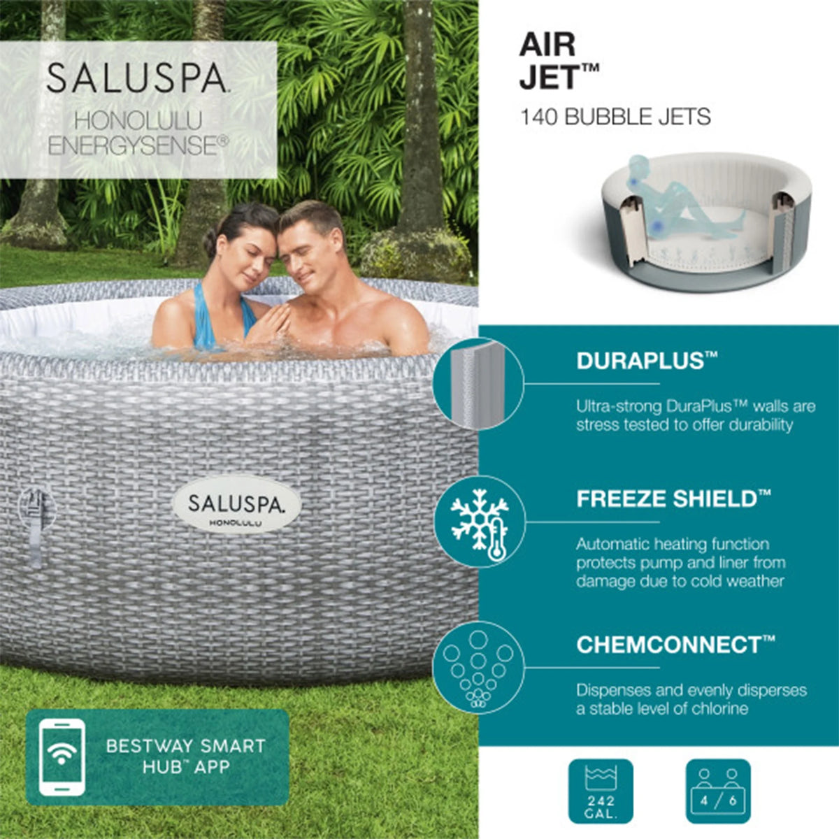 Inflatable Hot Tub with Cover V889313