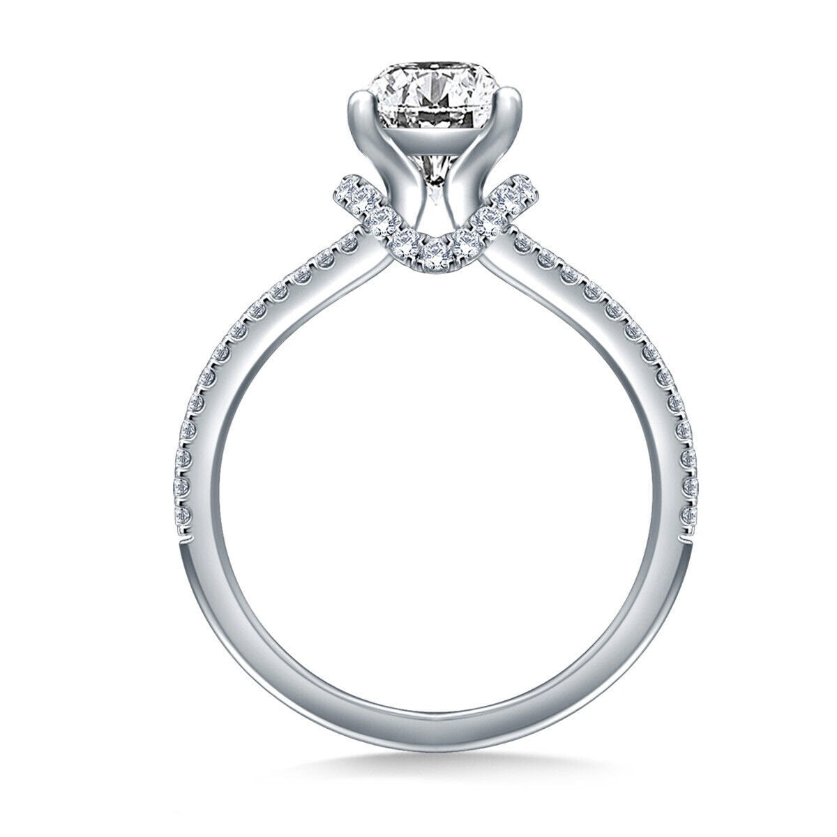18K White Gold Plated Moissanite Engagement Ring X21994