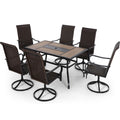 7 Piece Outdoor Patio Dining Set Rattan Chairs and Table I53134