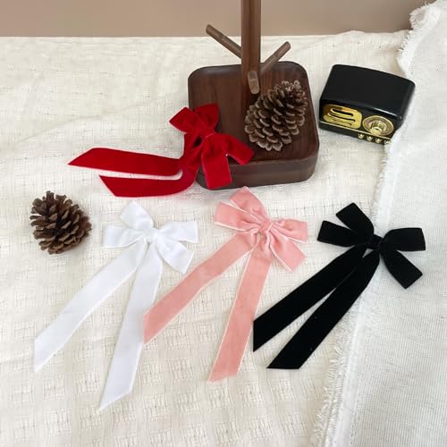 Velvet Hair Bow Hair Clips J7972