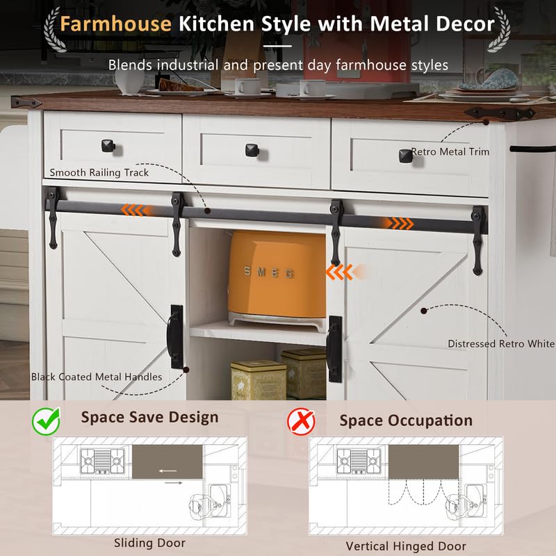 53.7" Black Kitchen Island with Drop Leaf P573638
