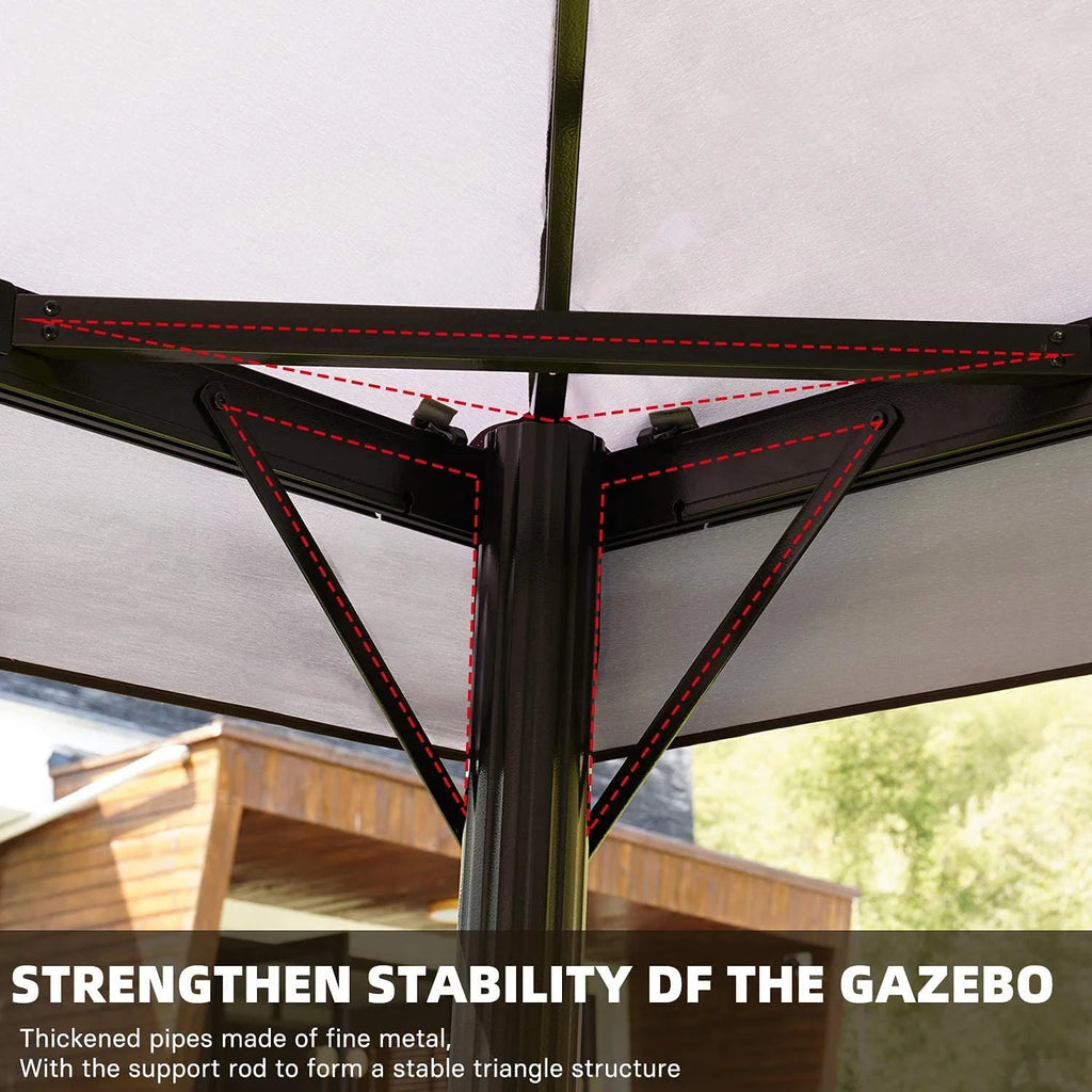 10x10 Ft Patio Gazebo with Mesh Netting Z831644