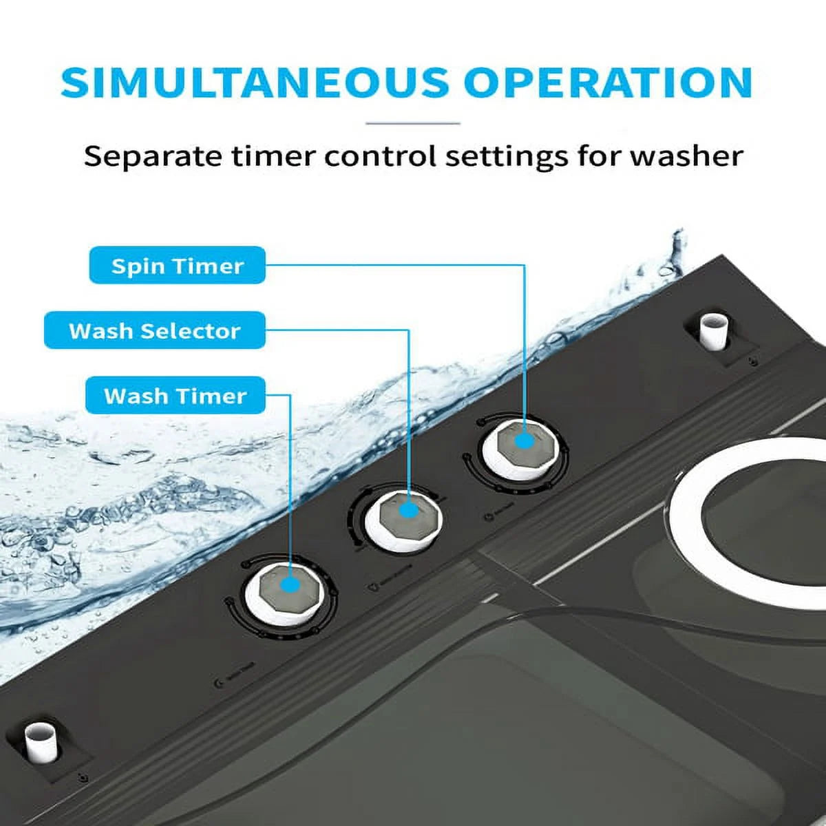 26lbs Semi-Automatic Washing Machine with Drain Pump D346