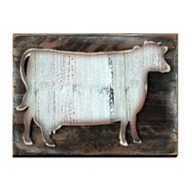 Cow Art on Board Wall Decor R743