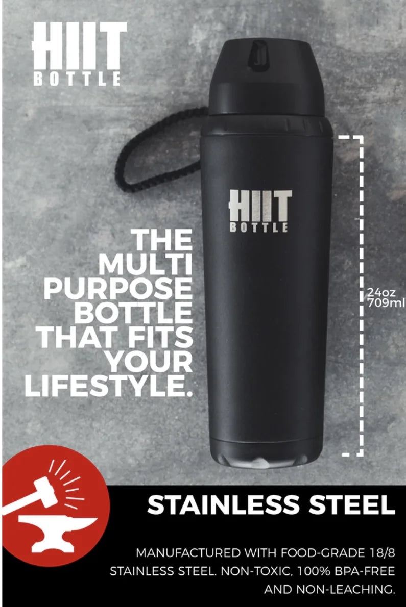 White Stainless Steel Insulated Water Bottle with Mixer, 24 oz U4018