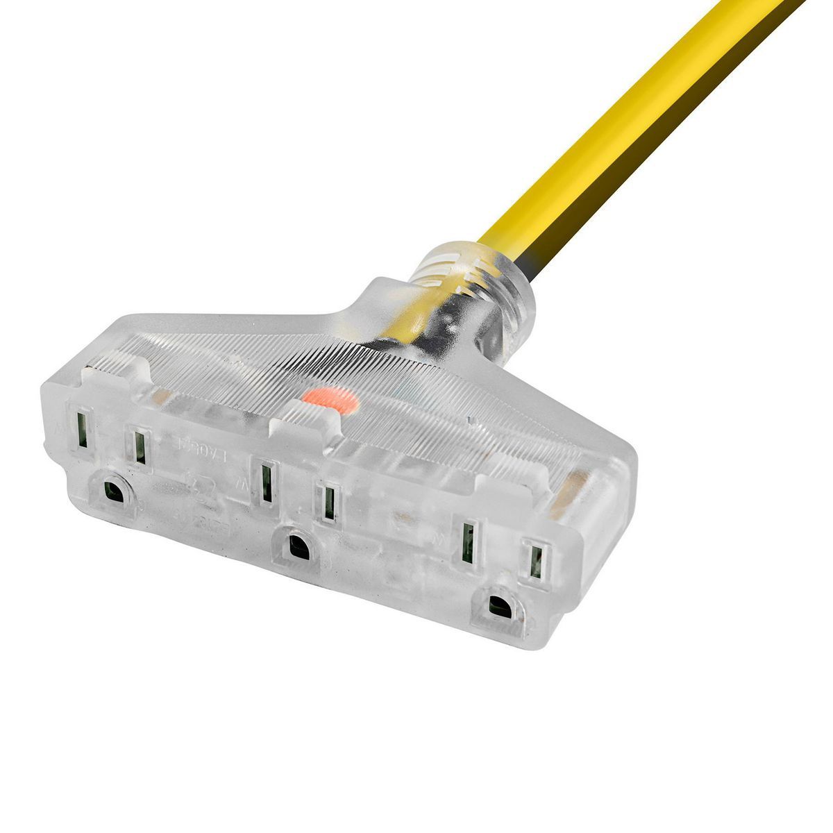25 ft. 12/3 Gauge Multiple Outlet Extension Cord with Indicator Light, Yellow, Black A18756