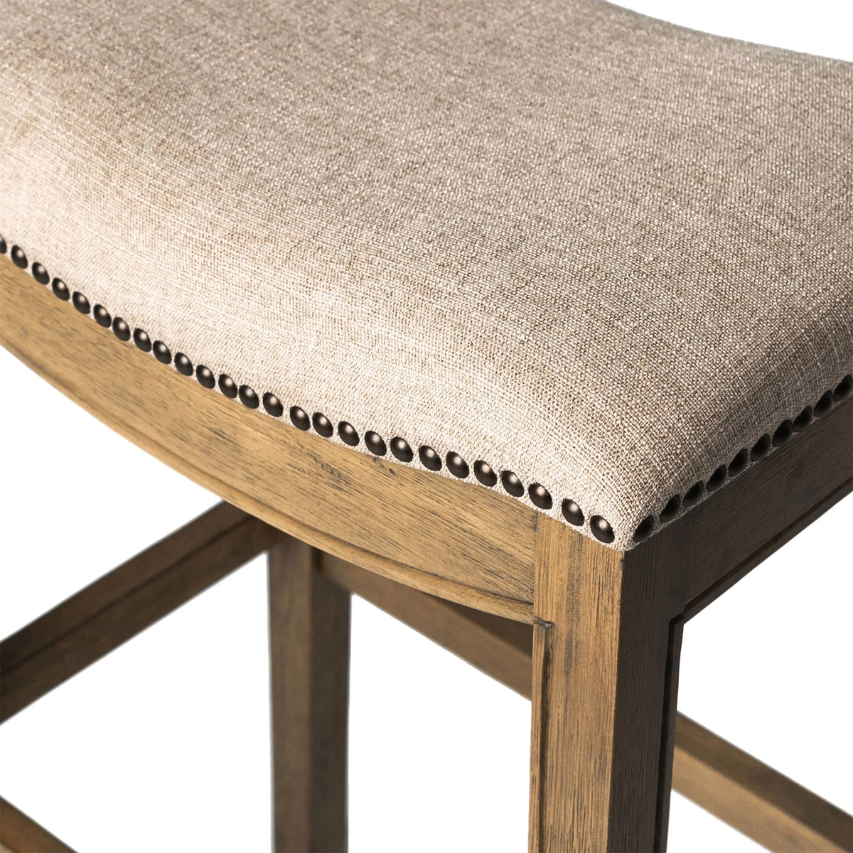30" Bar Height Stool with Cream Fabric I31660