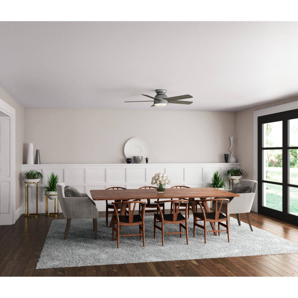 54 in. Matte Silver WiFi Ceiling Fan with LED Light and Remote P161