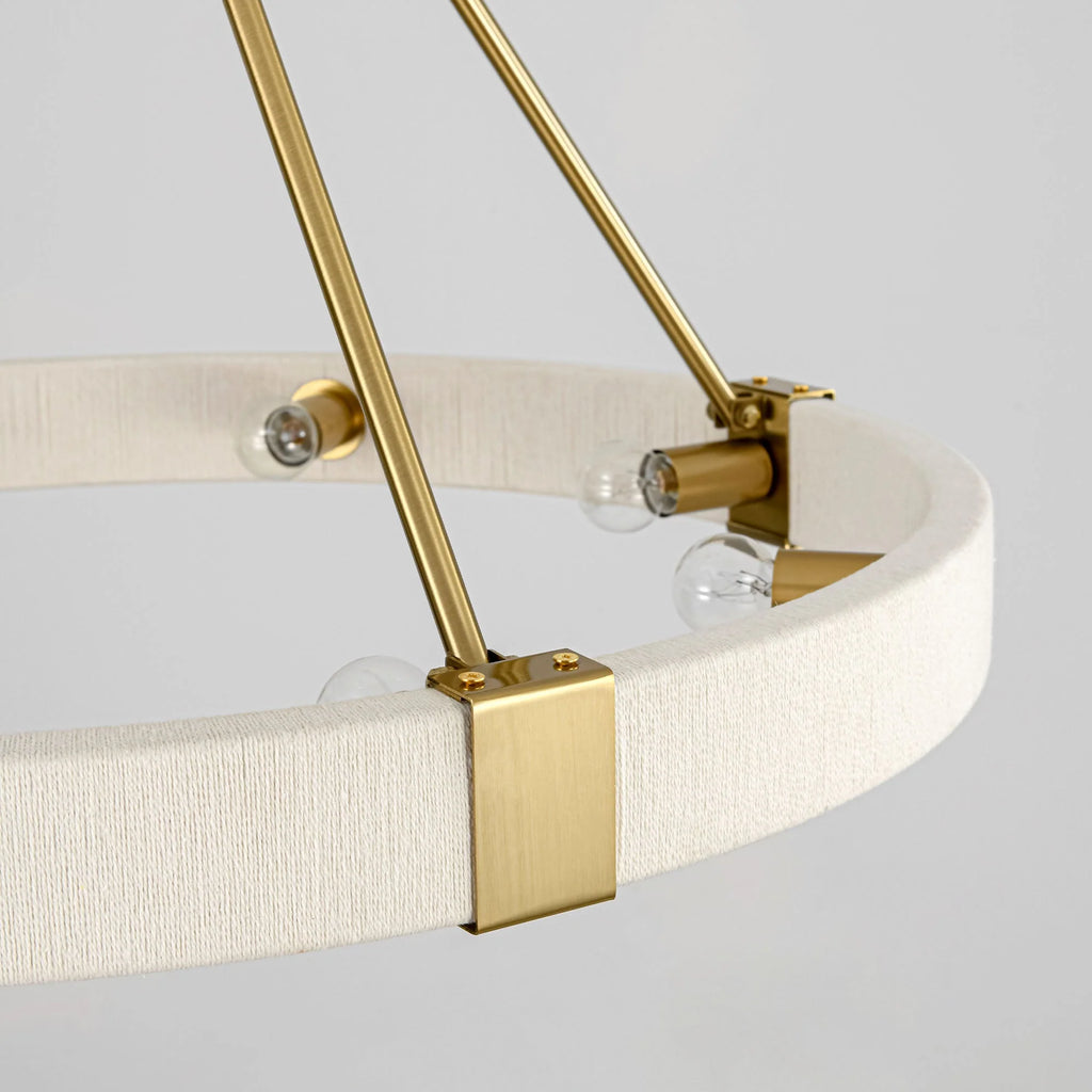 8-Light Dimmable Fabric Ring Chandelier Q157