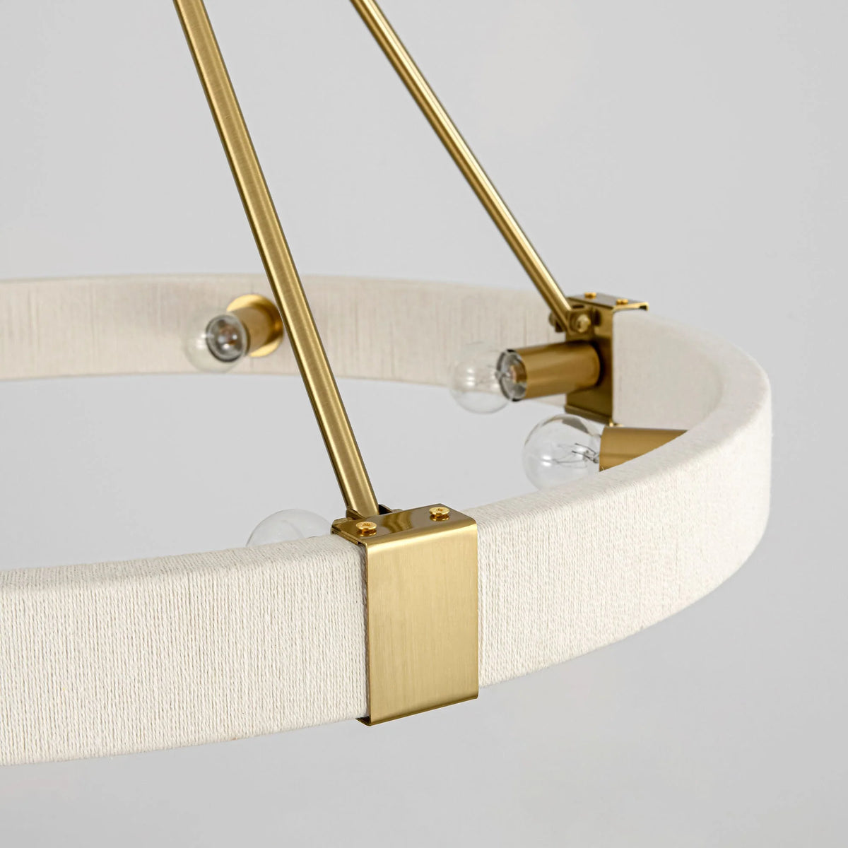 8-Light Dimmable Fabric Ring Chandelier Q157