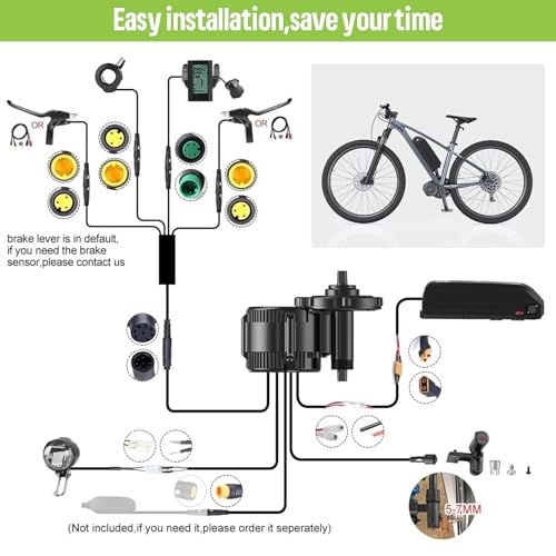 36V/48V 500W Mid Drive Ebike Motor Conversion Kit C4425