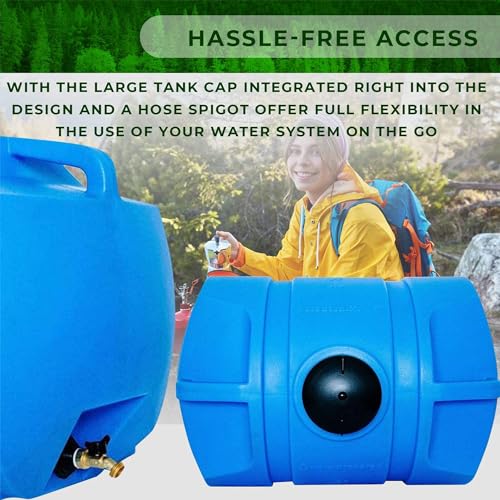35 Gallon Blue Utility Water Tank with 3/4 Inch Brass Spigot M849