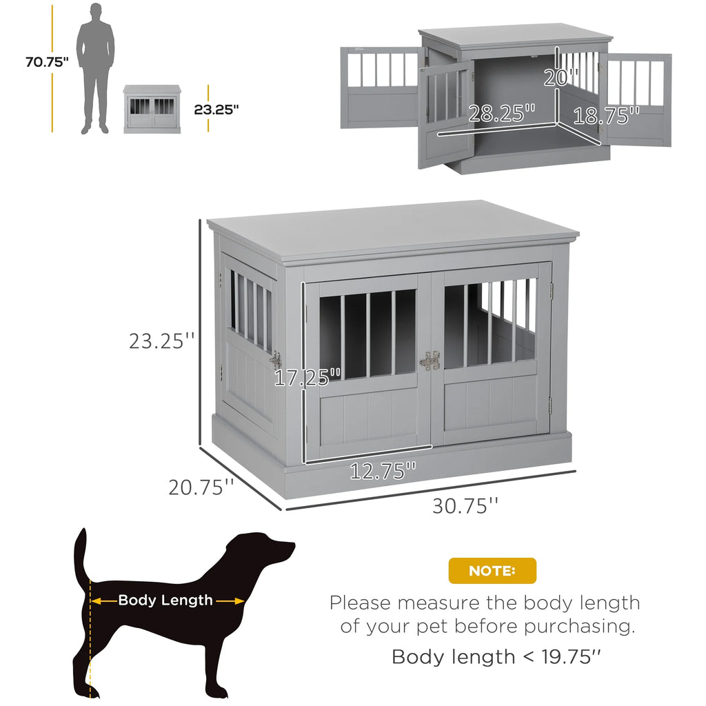 Dark Grey Cat Litter Box Enclosure Side Table Q730