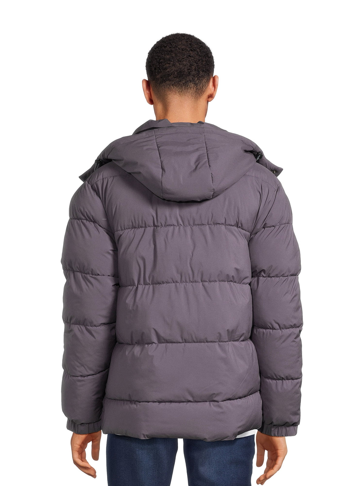 Men's Quilted Puffer Jacket with Removable Hood Y1712