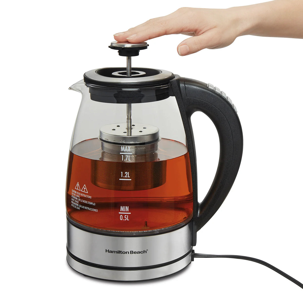 1.7L Variable Temperature Glass Kettle with Tea Infuser A4946