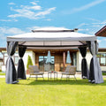 10x10 Ft Patio Gazebo with Mesh Netting Z831644