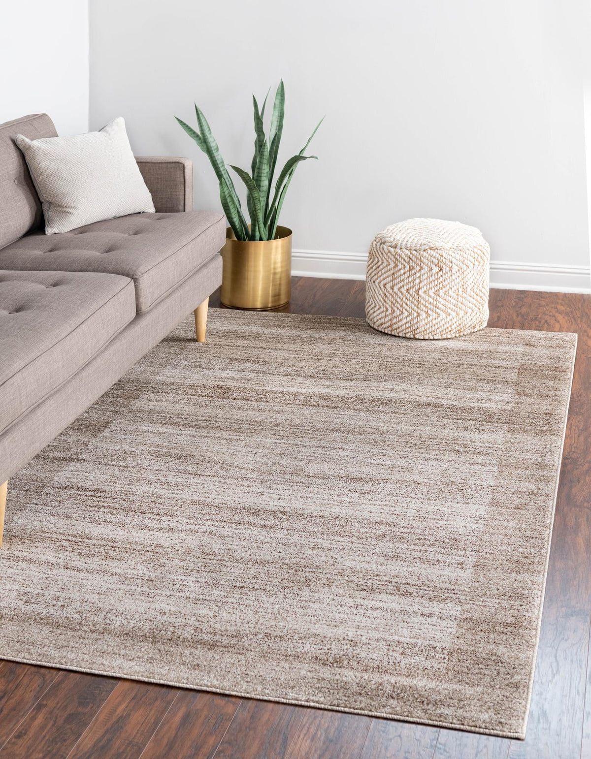 Beige Ivory 7' 10 x 11' 4 Rectangle Solid Rug U140535