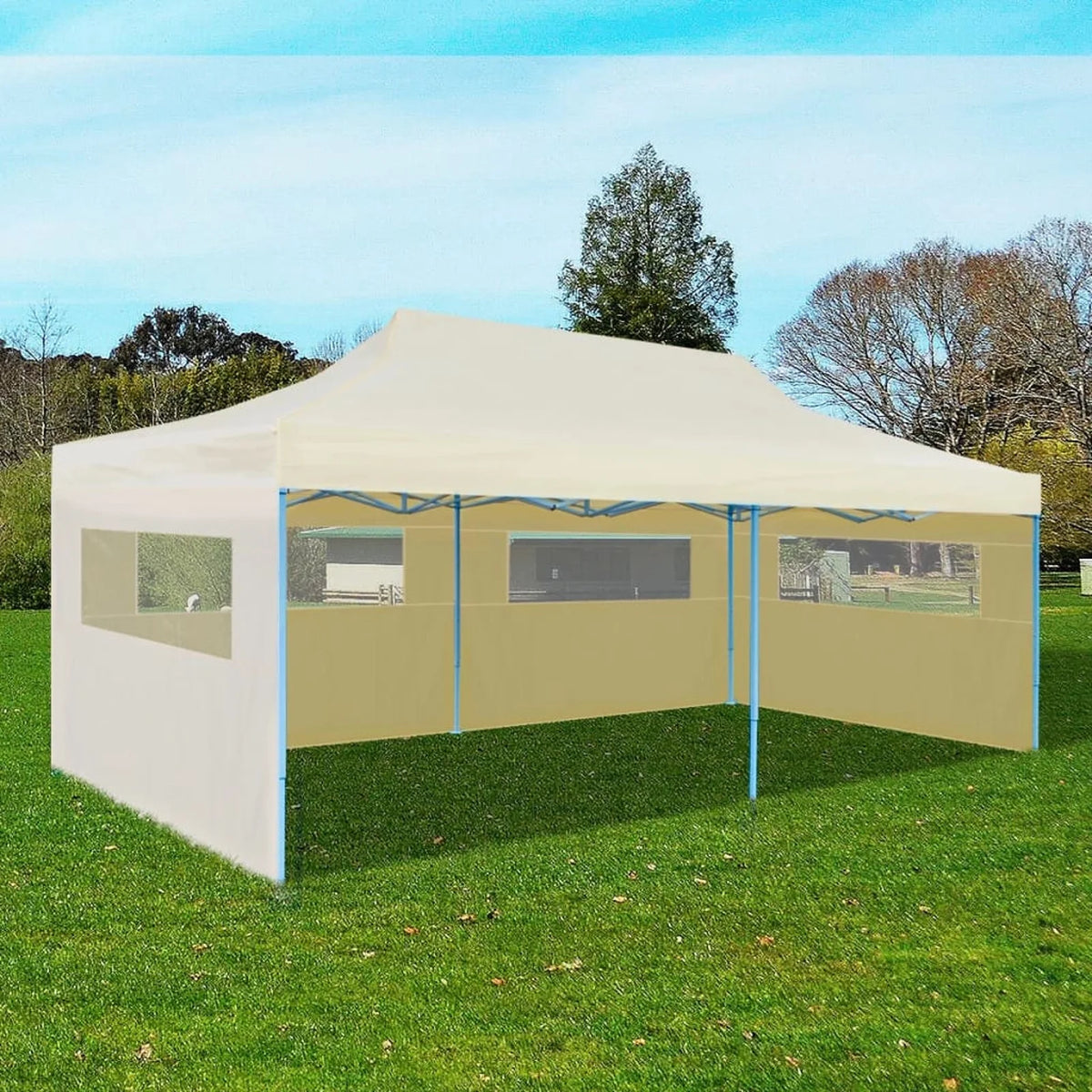 Cream Steel Frame Patio Sun Shade Shelter Party Tent Canopy M499730
