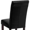 Black Faux Leather Panel Back Parson's Chair E367580