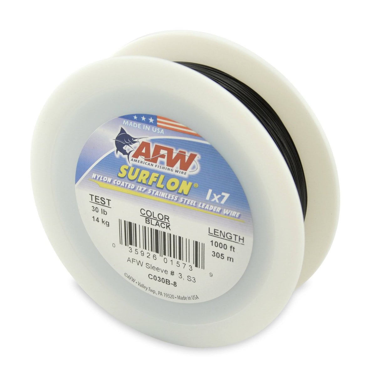 Black 45 Pound Test 1000-feet Nylon Coated Stainless Steel Leader Wire G295