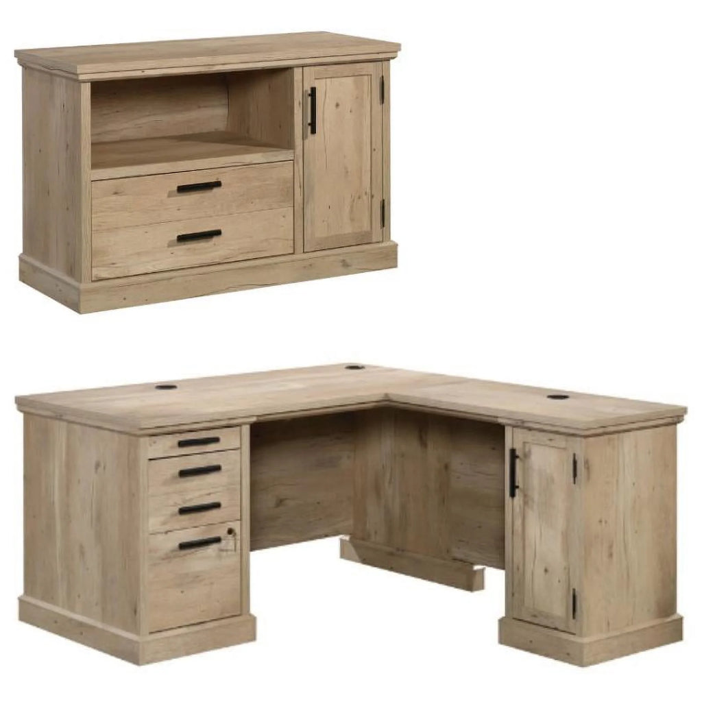 2-Piece L-Shaped Desk & Filing Cabinet Set D101376