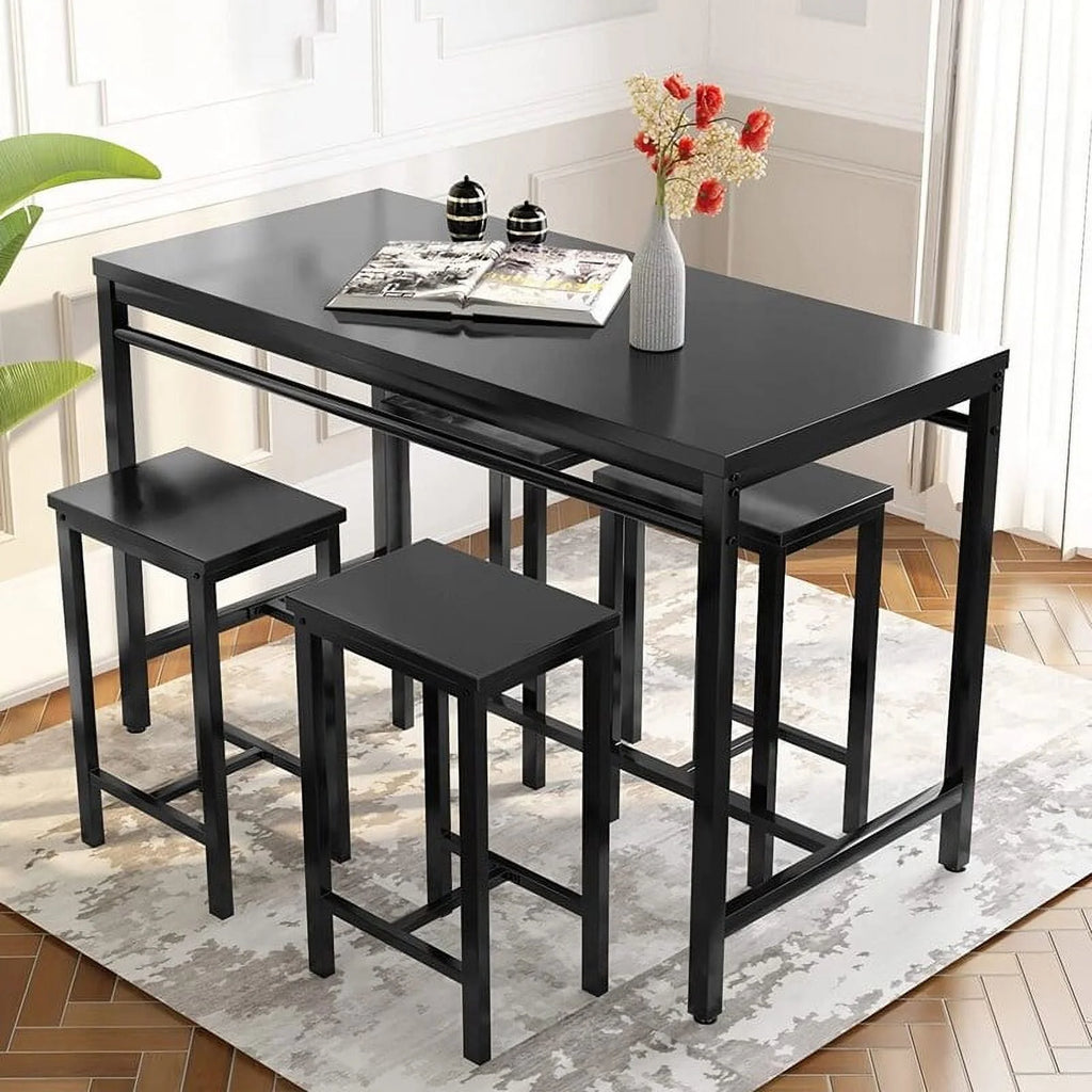 Farmhouse 5-Piece Metal and Wood Dining Set U36092