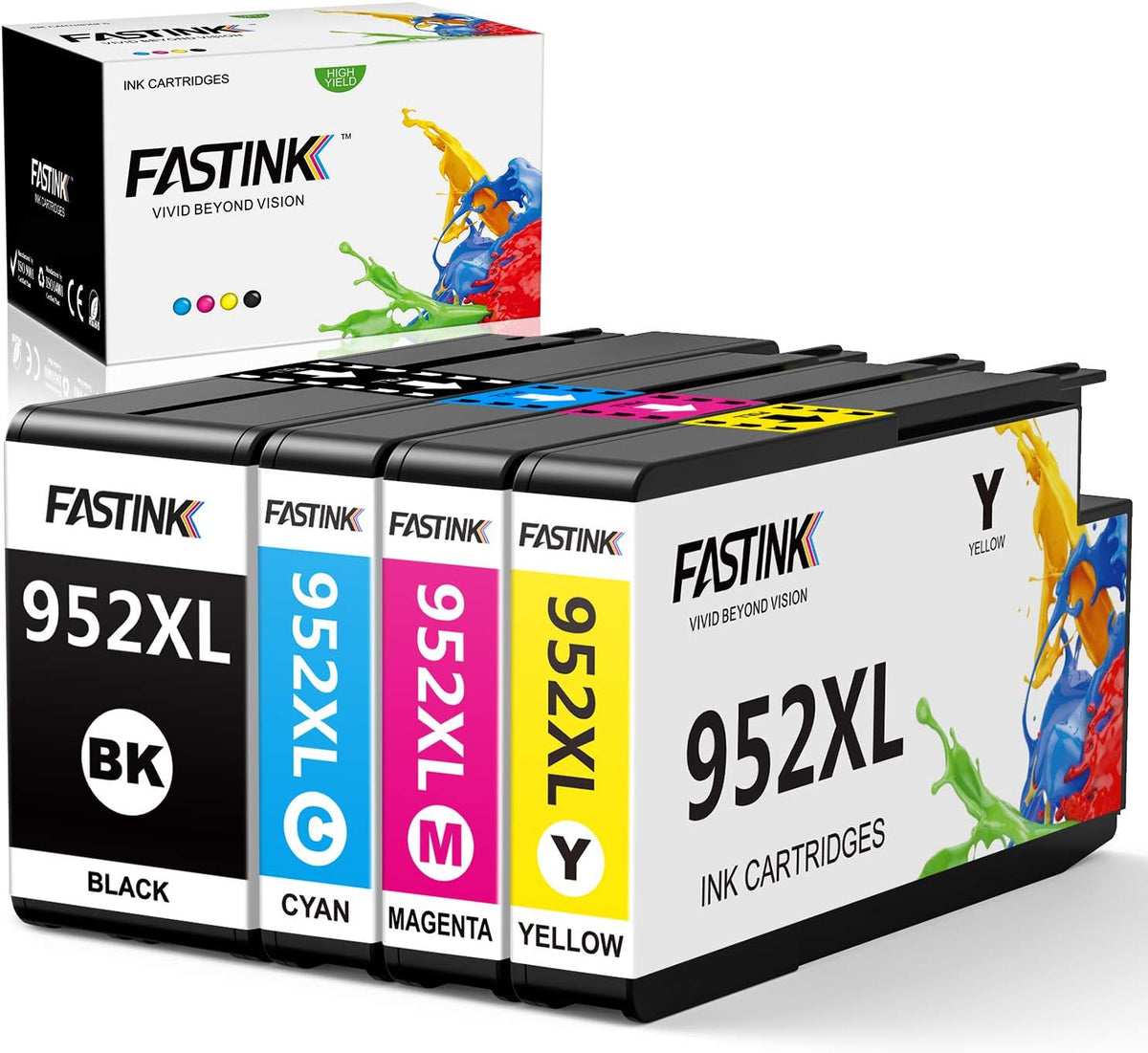 Compatible 952XL High Yield Ink Cartridges 4-Pack B6763