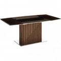Smoked Clear Brown Walnut Dining Table C9614
