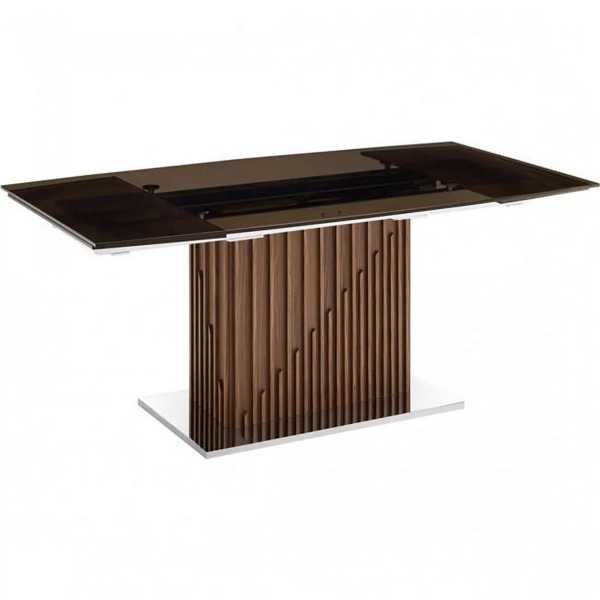 Smoked Clear Brown Walnut Dining Table C9614