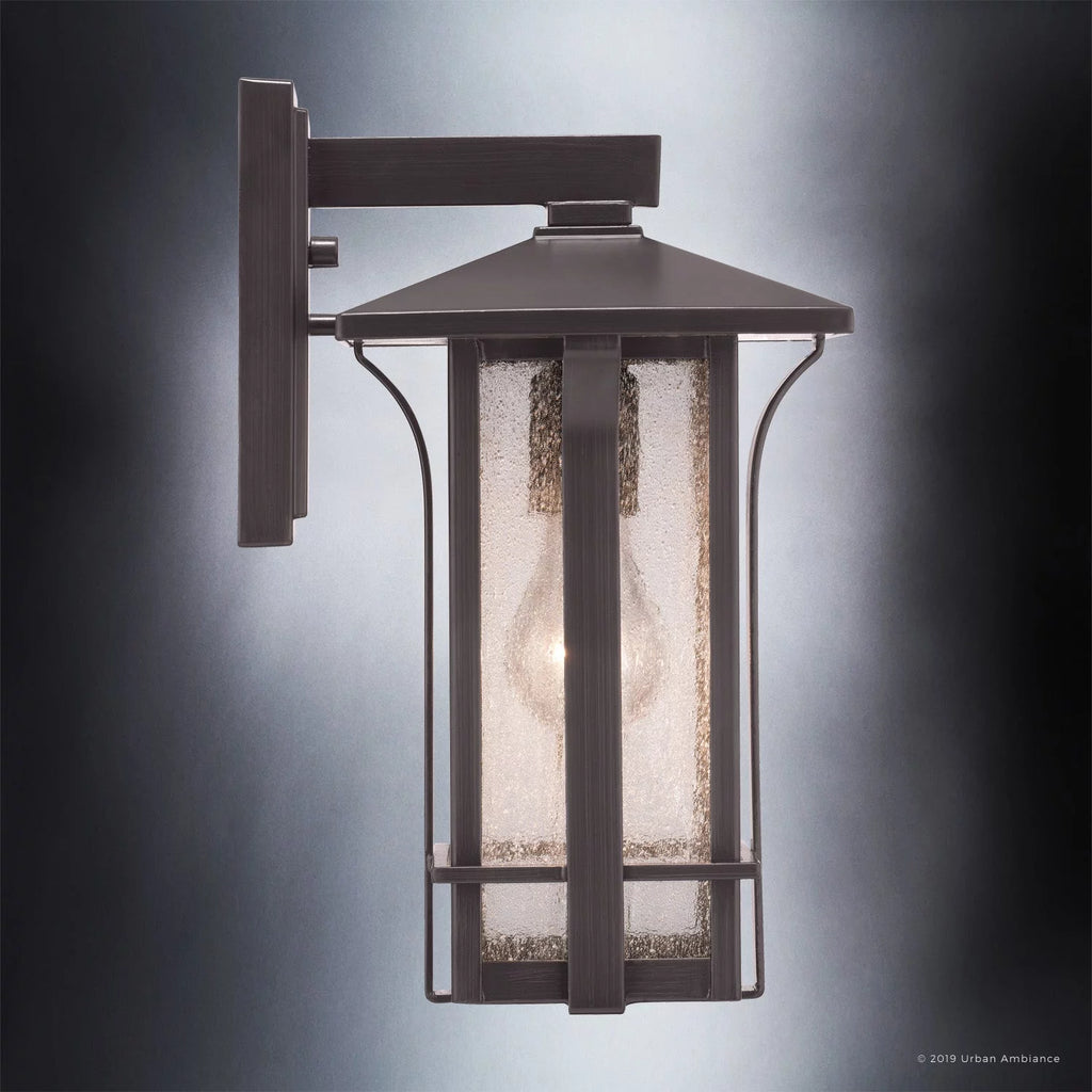 13''H x 7''W Olde Bronze Glass Outdoor Wall Sconce D86998
