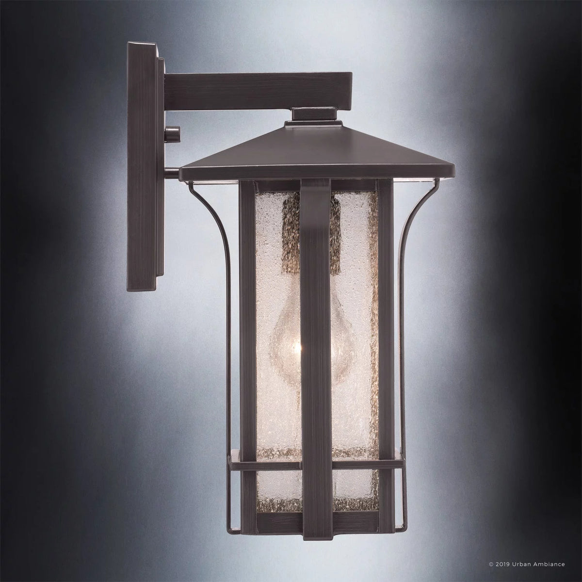 13''H x 7''W Olde Bronze Glass Outdoor Wall Sconce D86998