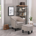 Beige Accent Chair with Ottoman M410