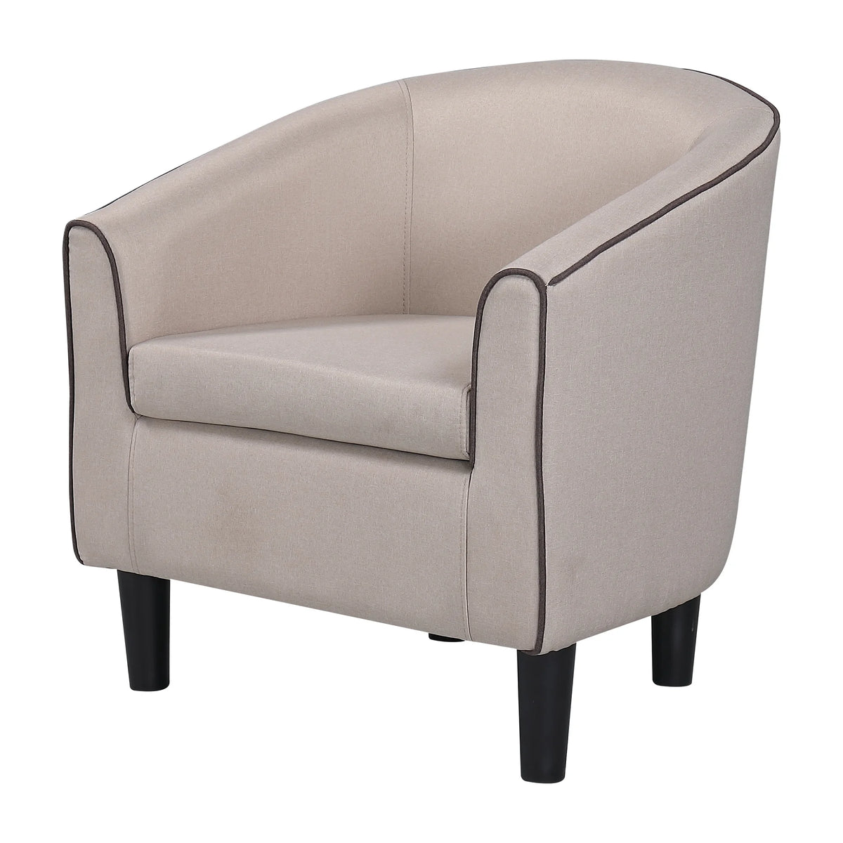 Beige Accent Chair with Ottoman M410