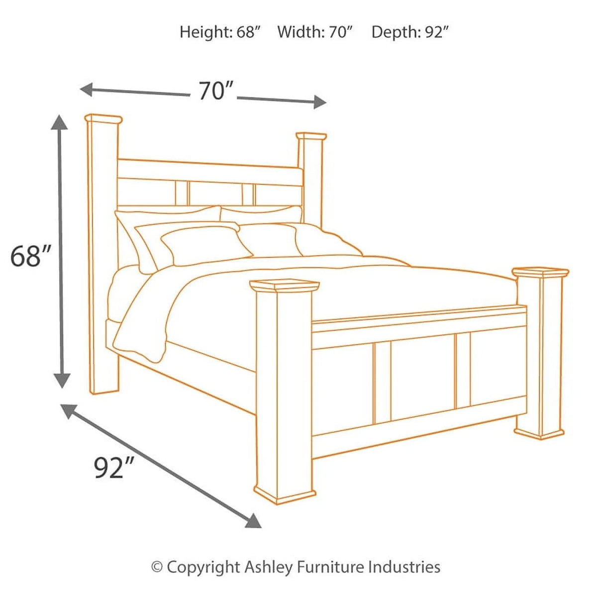 Queen Bed in Dark Brown A960078