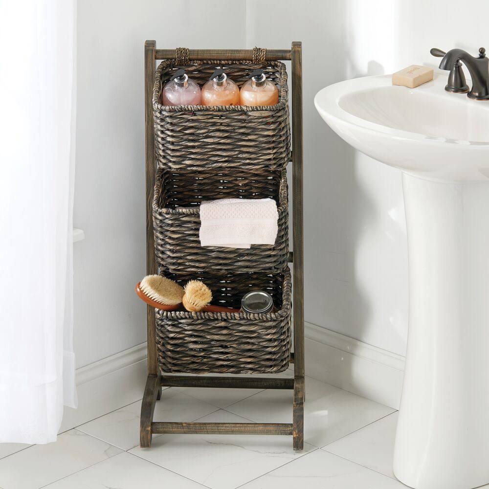 Standing Storage Basket Stand with 3 Baskets A24002