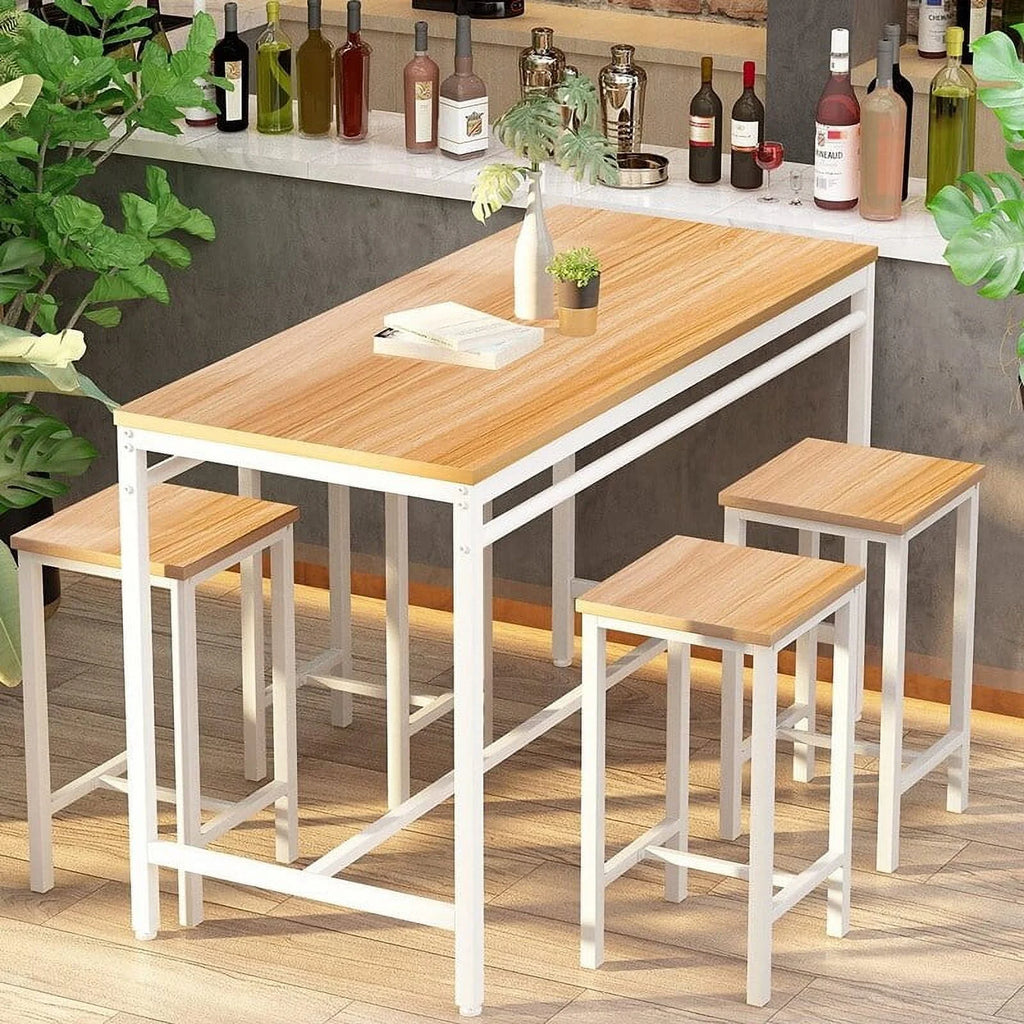 Farmhouse 5-Piece Metal and Wood Dining Set U36092