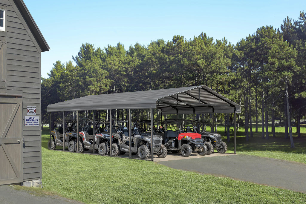 20 ft. x 29 ft. x 9 ft. Charcoal Carport X63832
